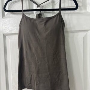 Women's Offline By Aerie Mushroom Brown Tank Top with Built in Bra